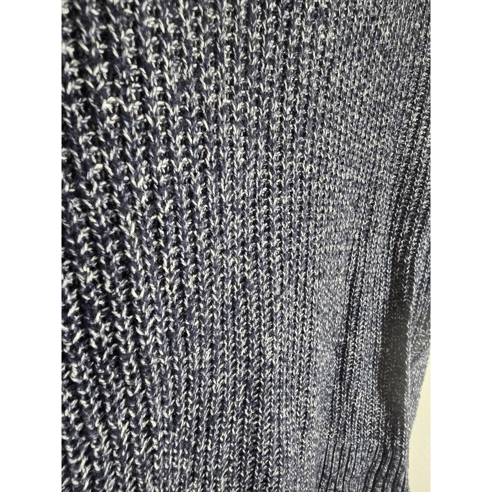 Tommy Hilfiger Navy White Marled Knit V-Neck Sweater Women’s Large - Picture 12 of 14